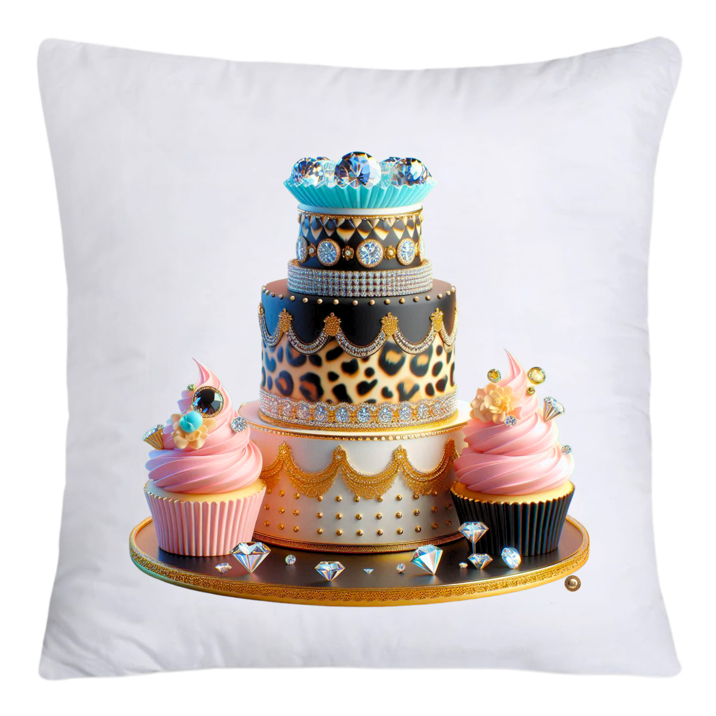 Wild Animal Print Cupcake 18x18 Throw Pillow Covers-4194
