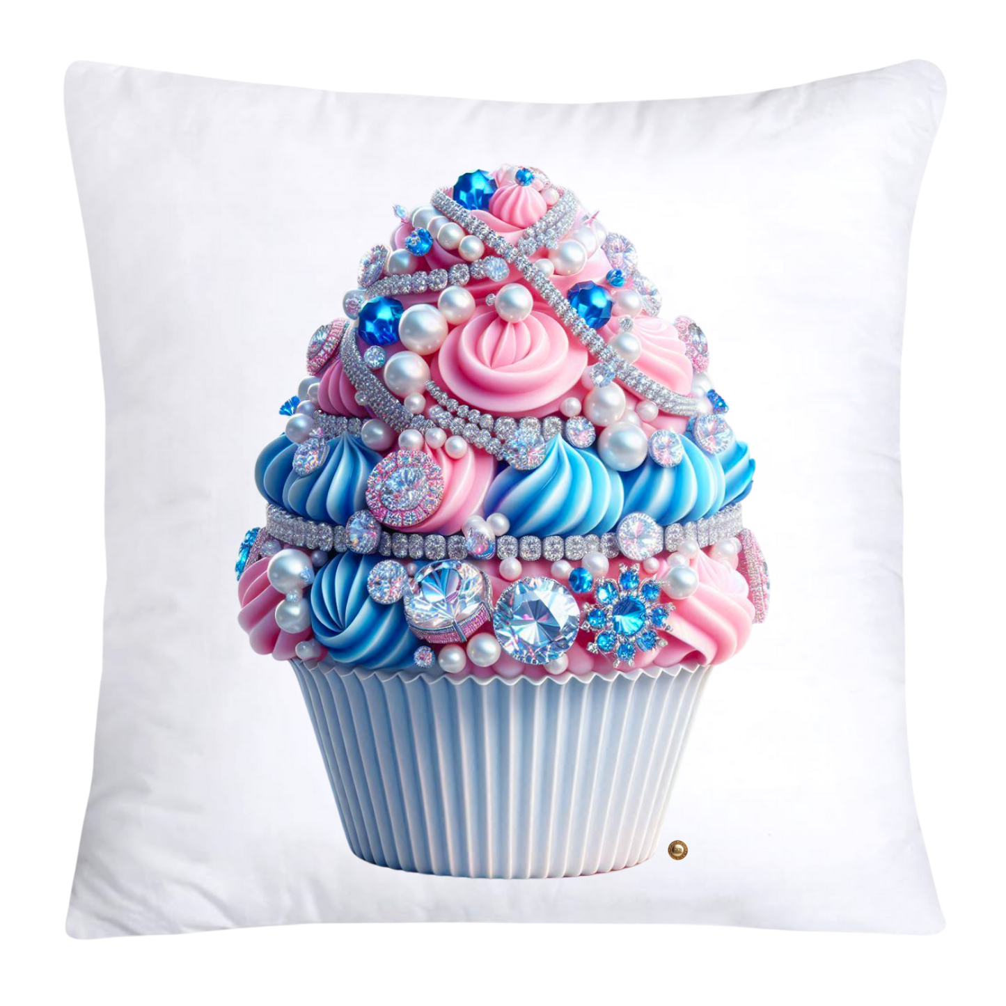 Cotton Candy Pink and Blue Cupcake Pillow Covers-3241
