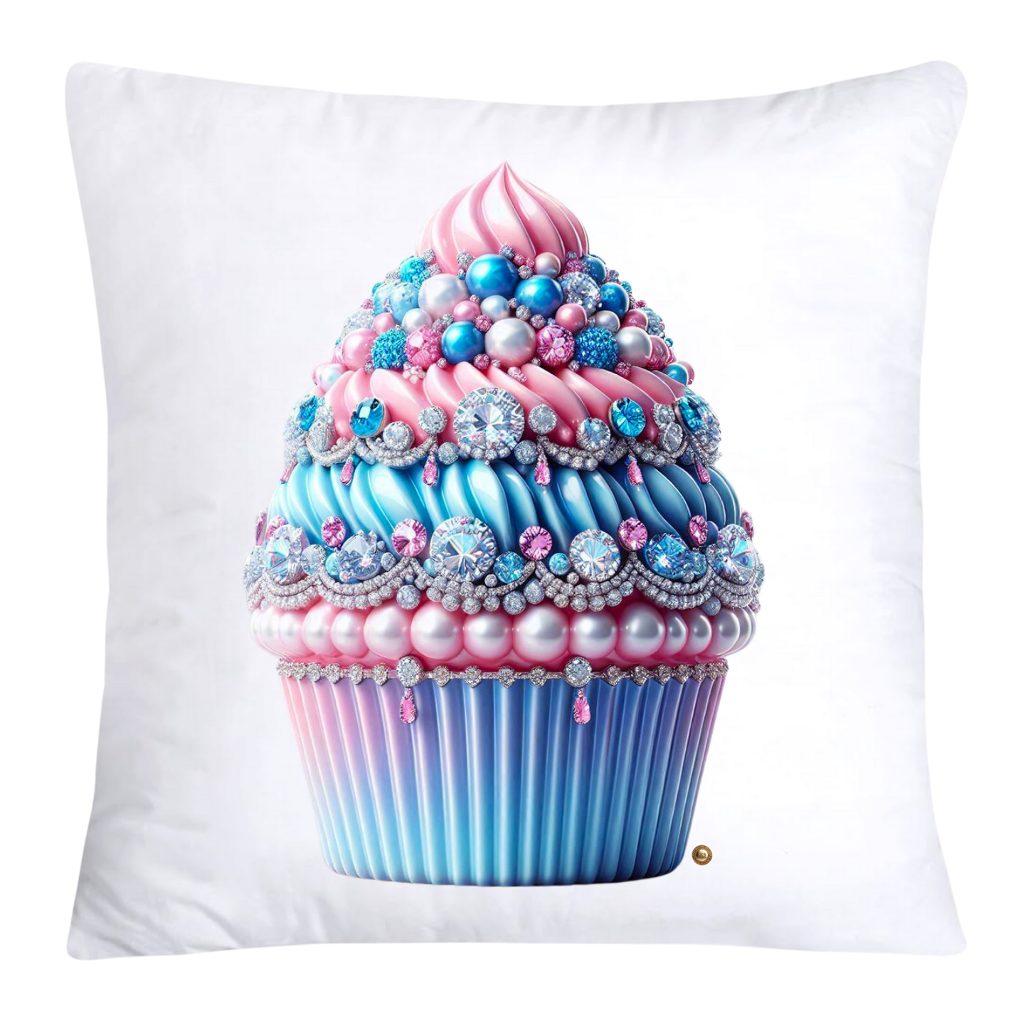 Cotton Candy Pink and Blue Cupcake Pillow Covers-3239