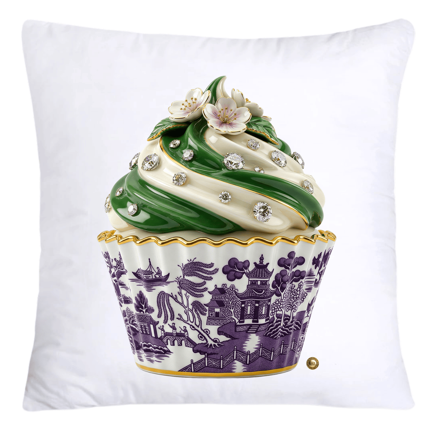 Gorgeous Green and Purple Willow Cupcake Pillow Covers-4600