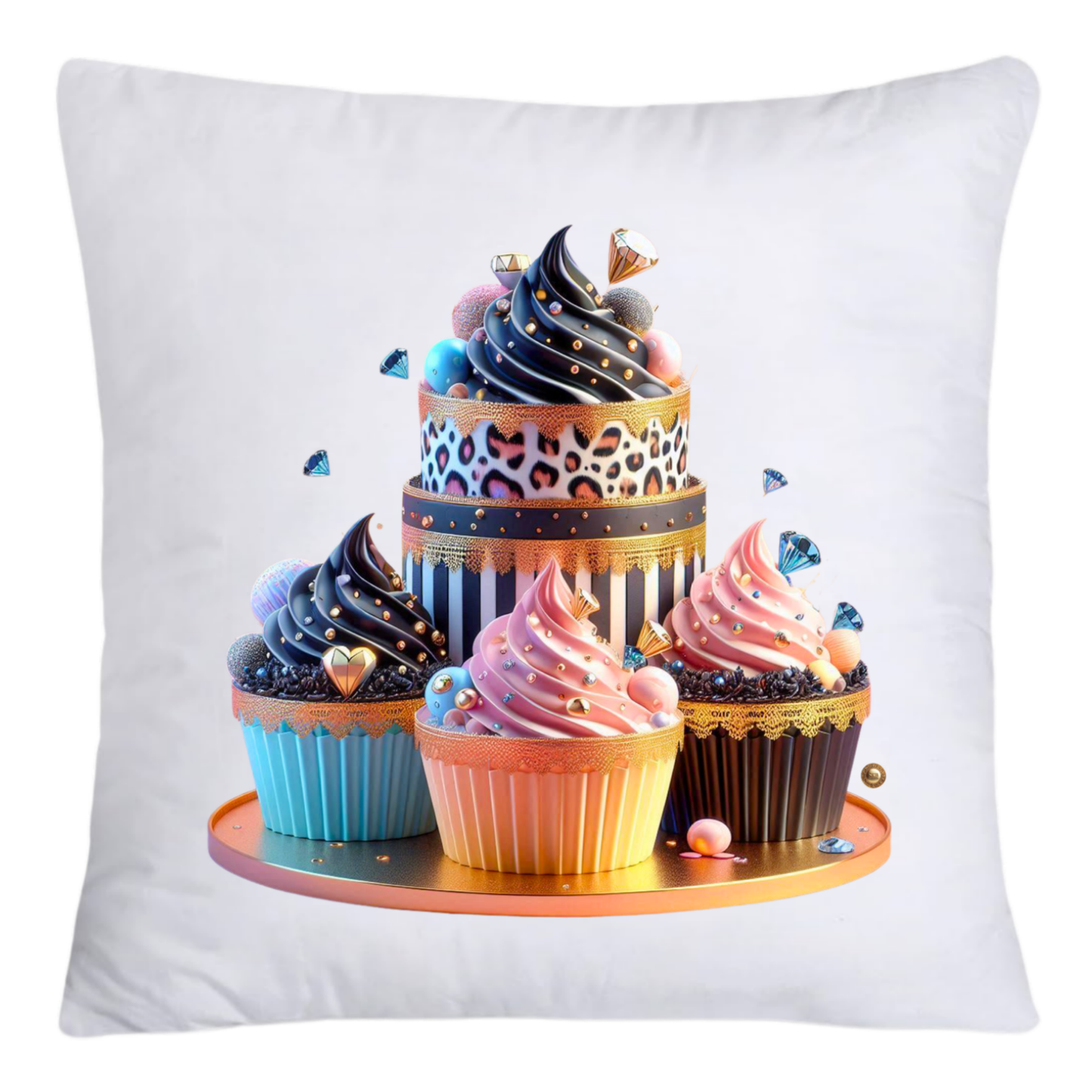 Wild Animal Print Cupcake 18x18 Throw Pillow Covers-4177