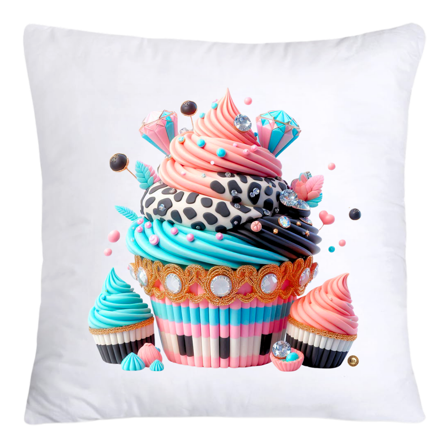 Wild Animal Print Cupcake 18x18 Throw Pillow Covers-4219