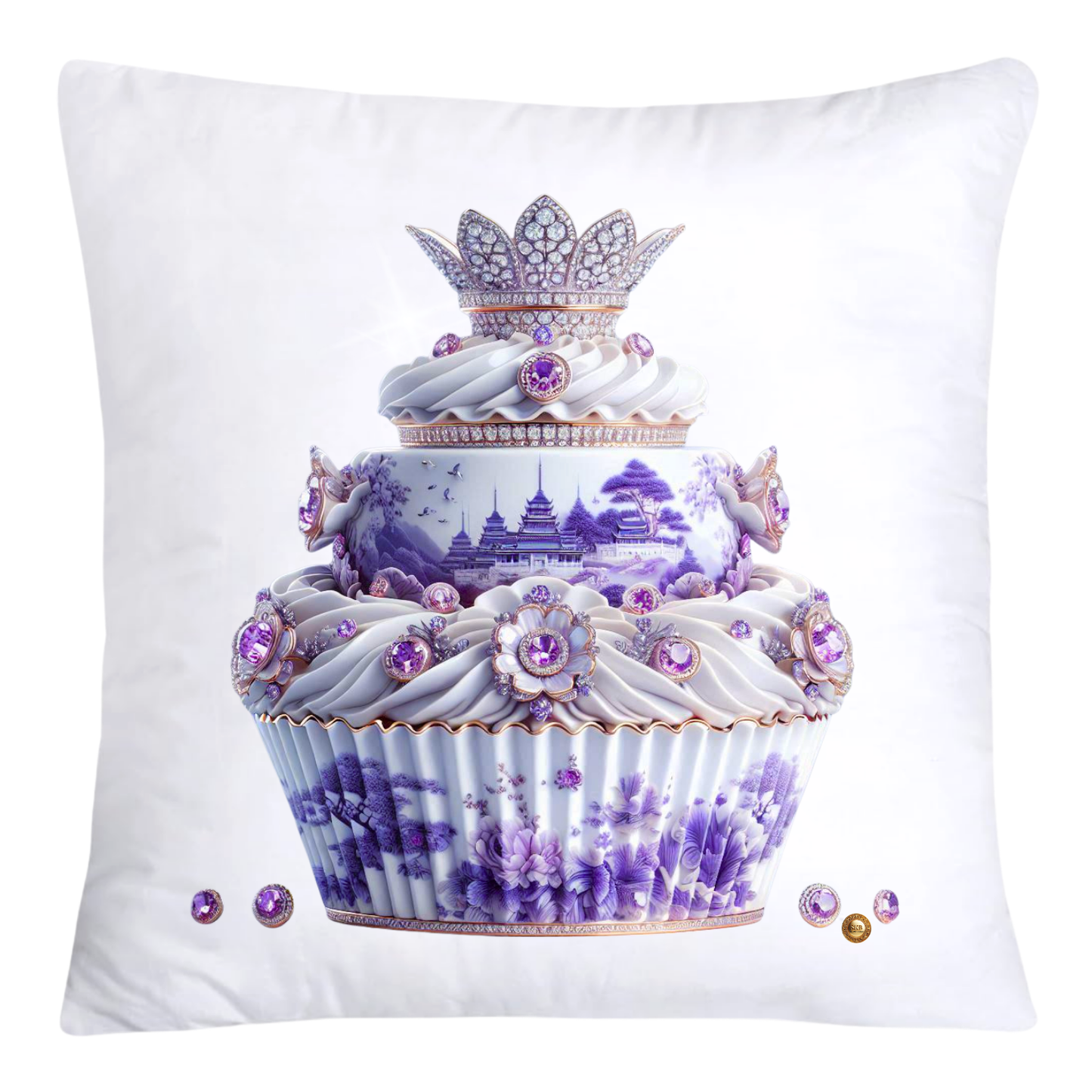 18x18 Purple Willow Whimsical Cupcake Pillow Covers-3993