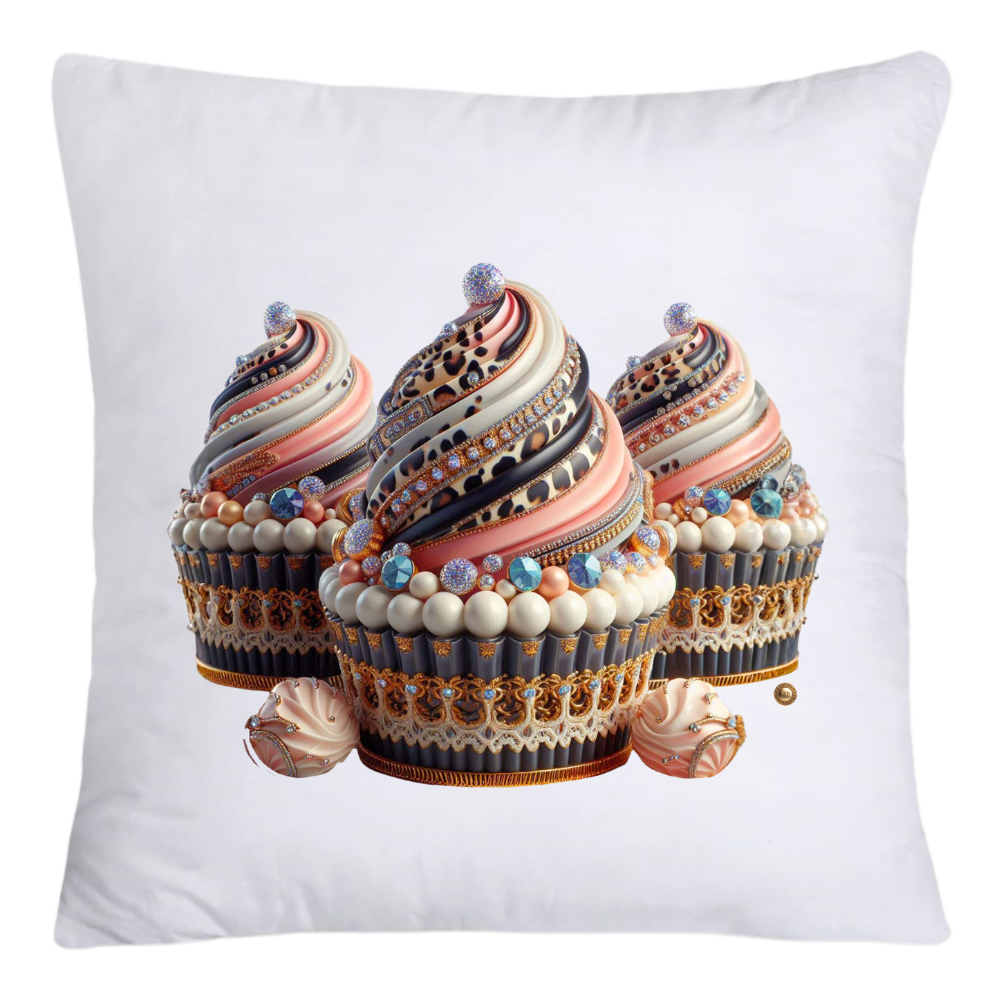 Wild Animal Print Cupcake 18x18 Throw Pillow Covers-4183