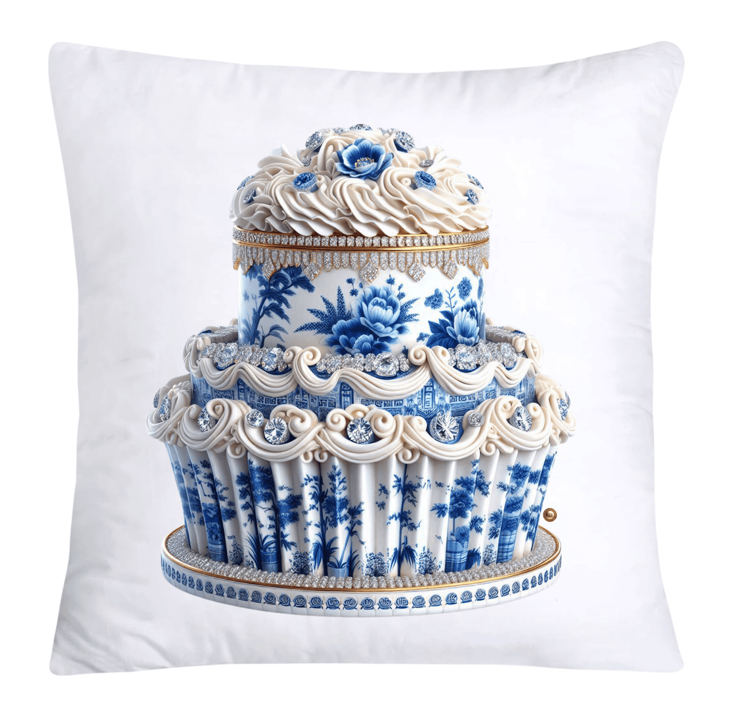 Blue Willow 18x18 Chinoiserie Cupcake Throw Pillow Covers-3895