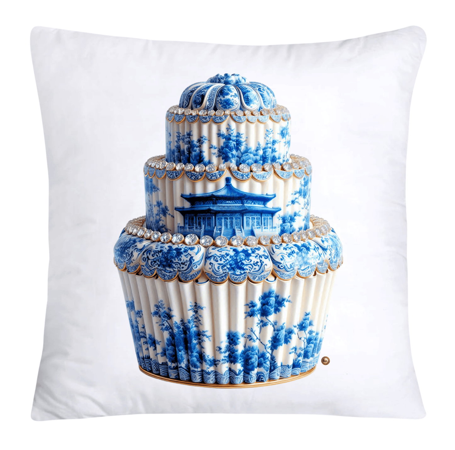 Blue Willow 18x18 Chinoiserie Cupcake Throw Pillow Covers-3902