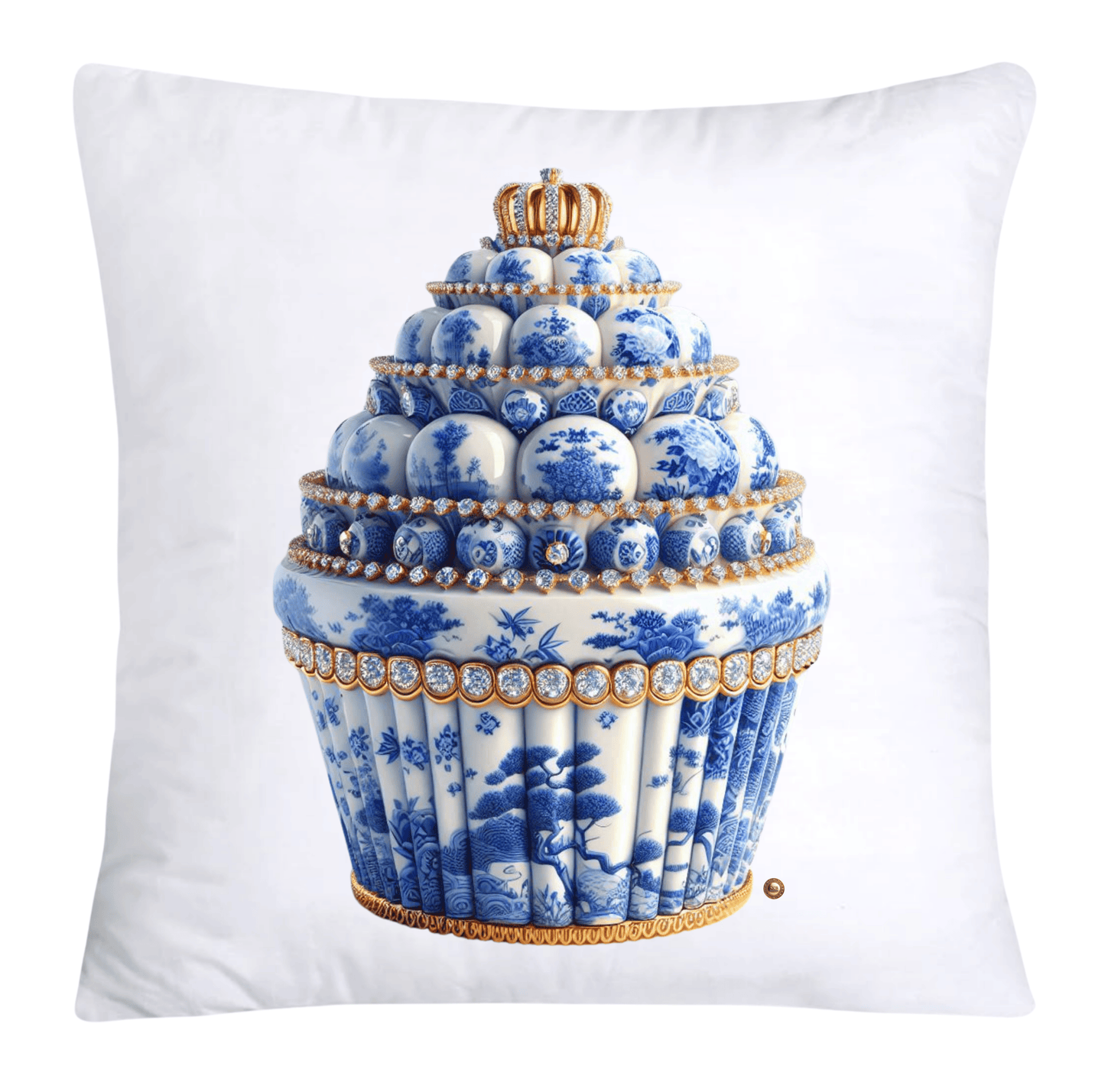Blue Willow 18x18 Chinoiserie Cupcake Throw Pillow Covers-3910