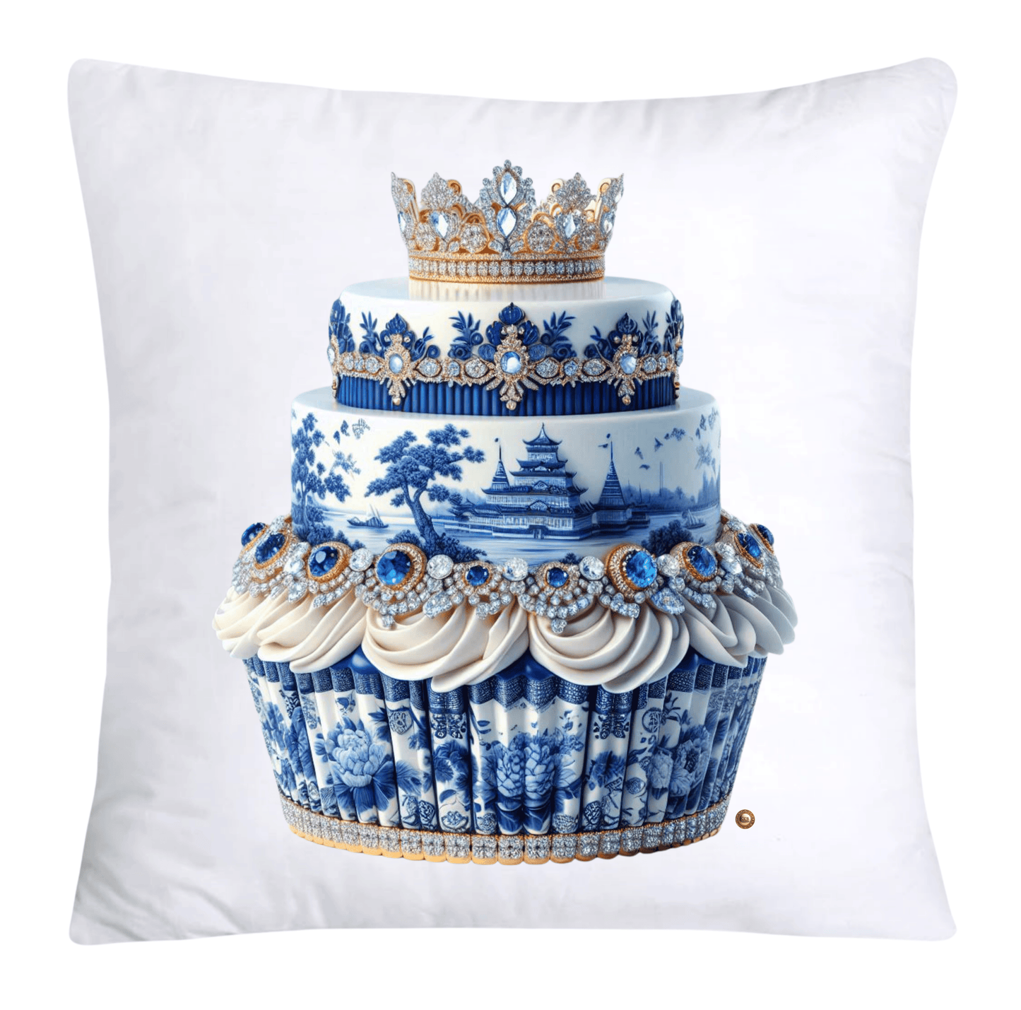 Blue Willow 18x18 Chinoiserie Cupcake Throw Pillow Covers-4963