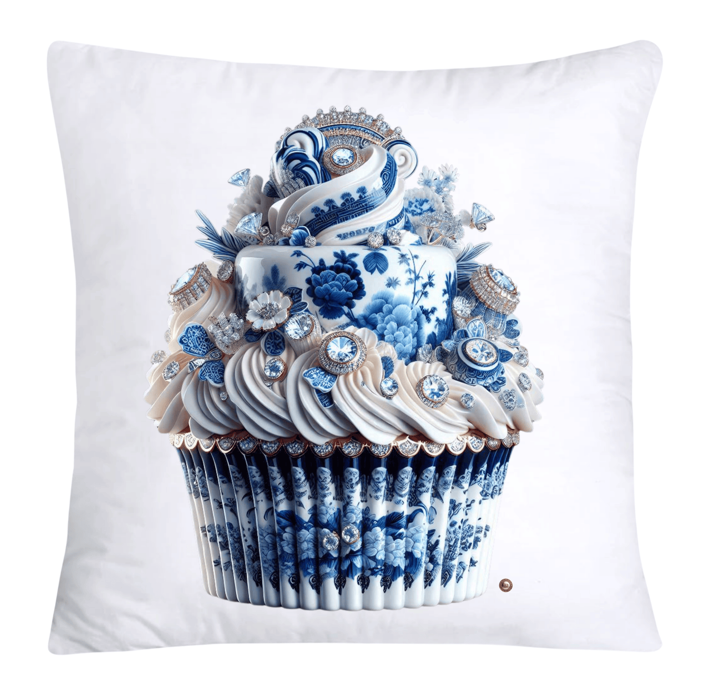 Blue Willow 18x18 Chinoiserie Cupcake Throw Pillow Covers-3867