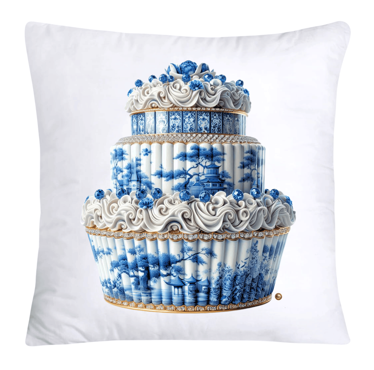 Blue Willow 18x18 Chinoiserie Cupcake Throw Pillow Covers-3897