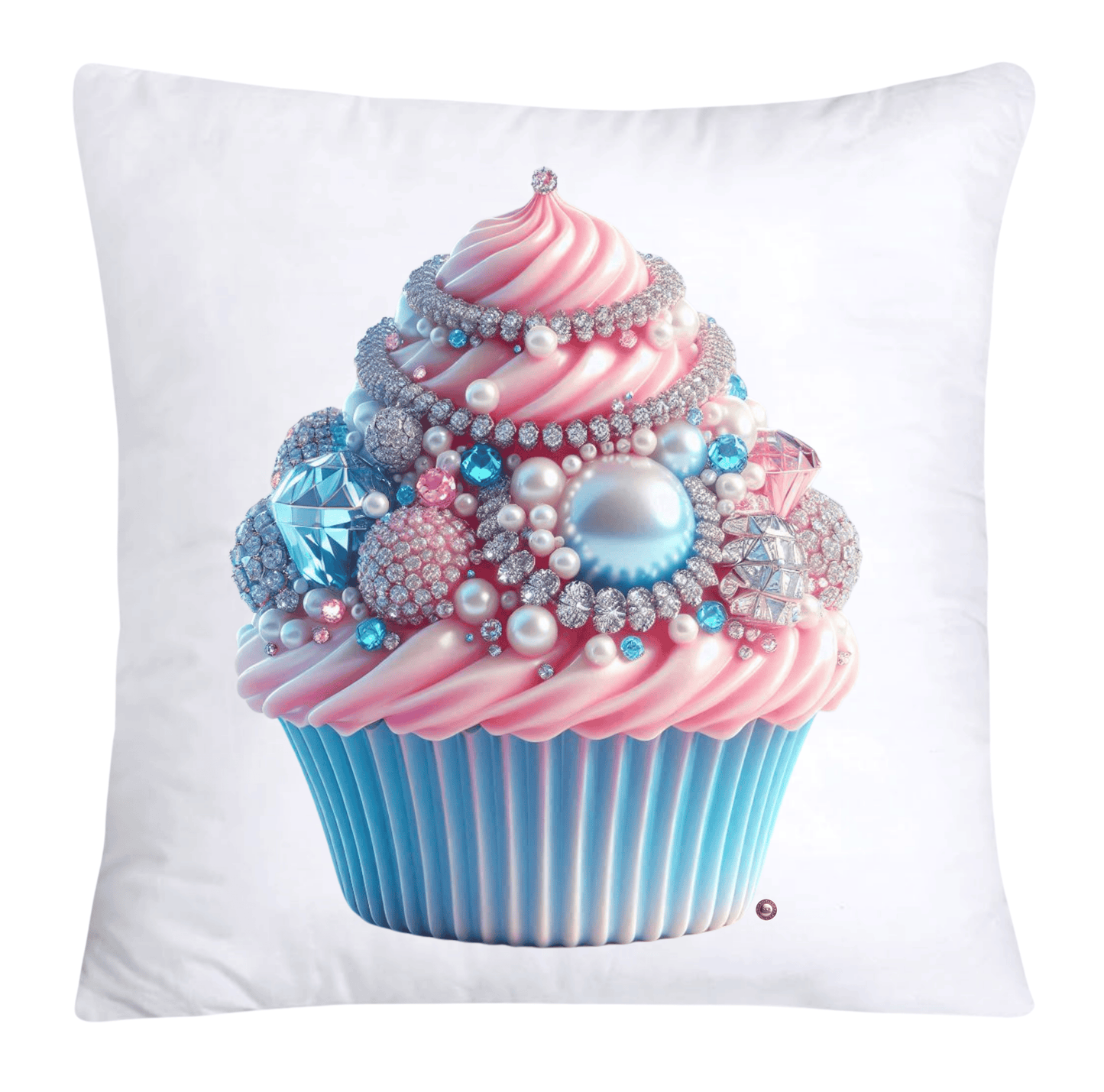 Cotton Candy Pink and Blue Cupcake Pillow Covers-3301