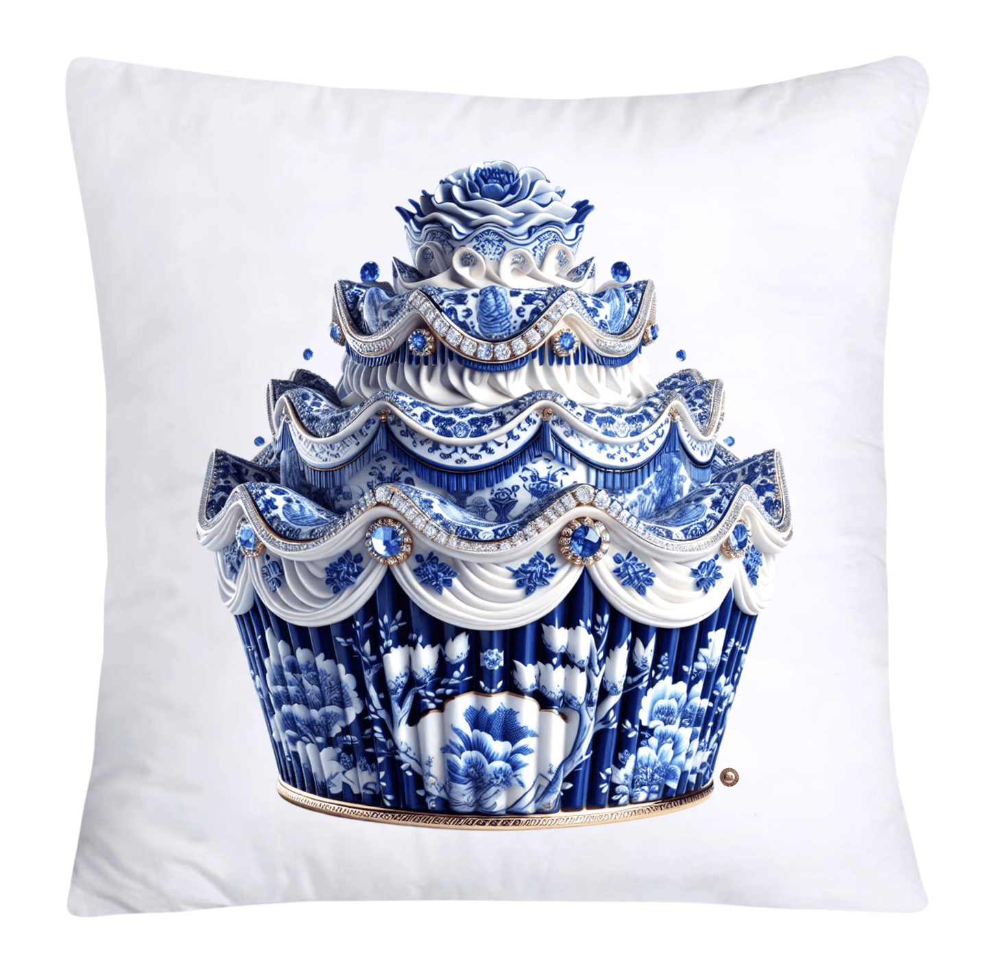 Blue Willow 18x18 Chinoiserie Cupcake Throw Pillow Covers-3876