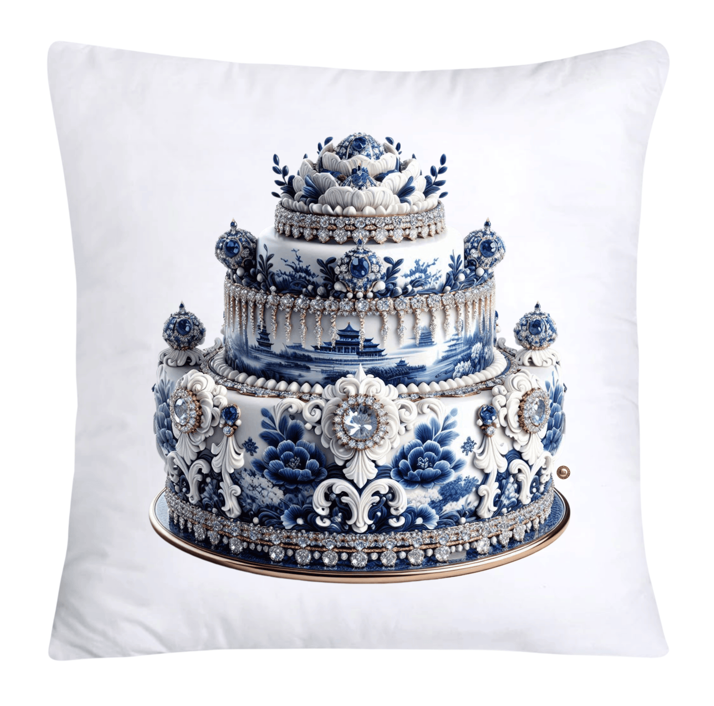 Blue Willow Sweet Cake 18x18 Pillow Covers-4914
