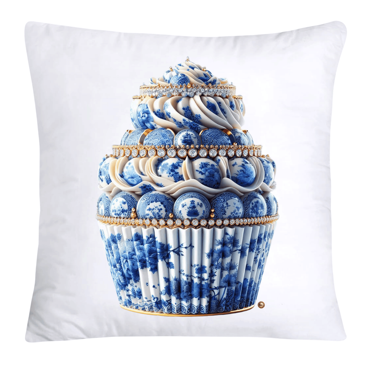 Blue Willow 18x18 Chinoiserie Cupcake Throw Pillow Covers-3883