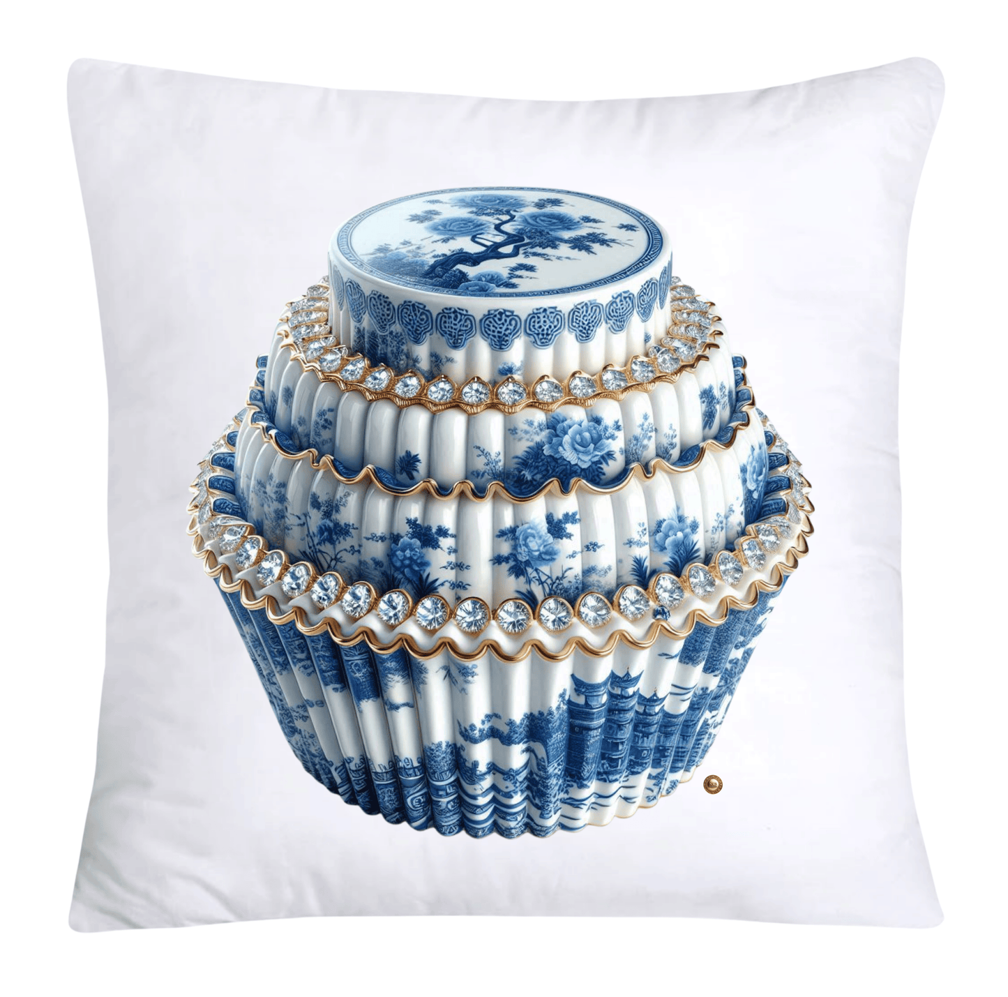 Blue Willow 18x18 Chinoiserie Cupcake Throw Pillow Covers-3878