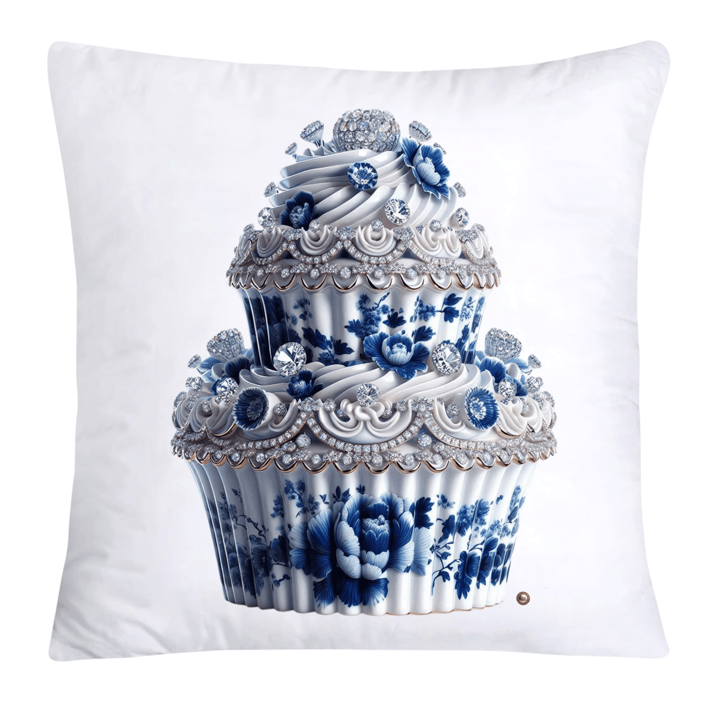Blue Willow 18x18 Chinoiserie Cupcake Throw Pillow Covers-3868