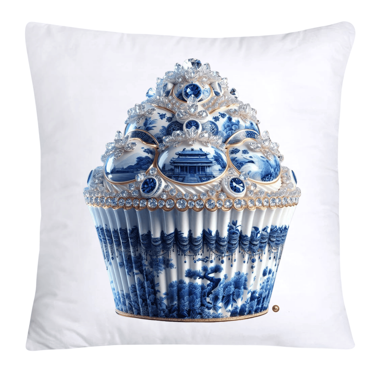 Blue Willow 18x18 Chinoiserie Cupcake Throw Pillow Covers-4951