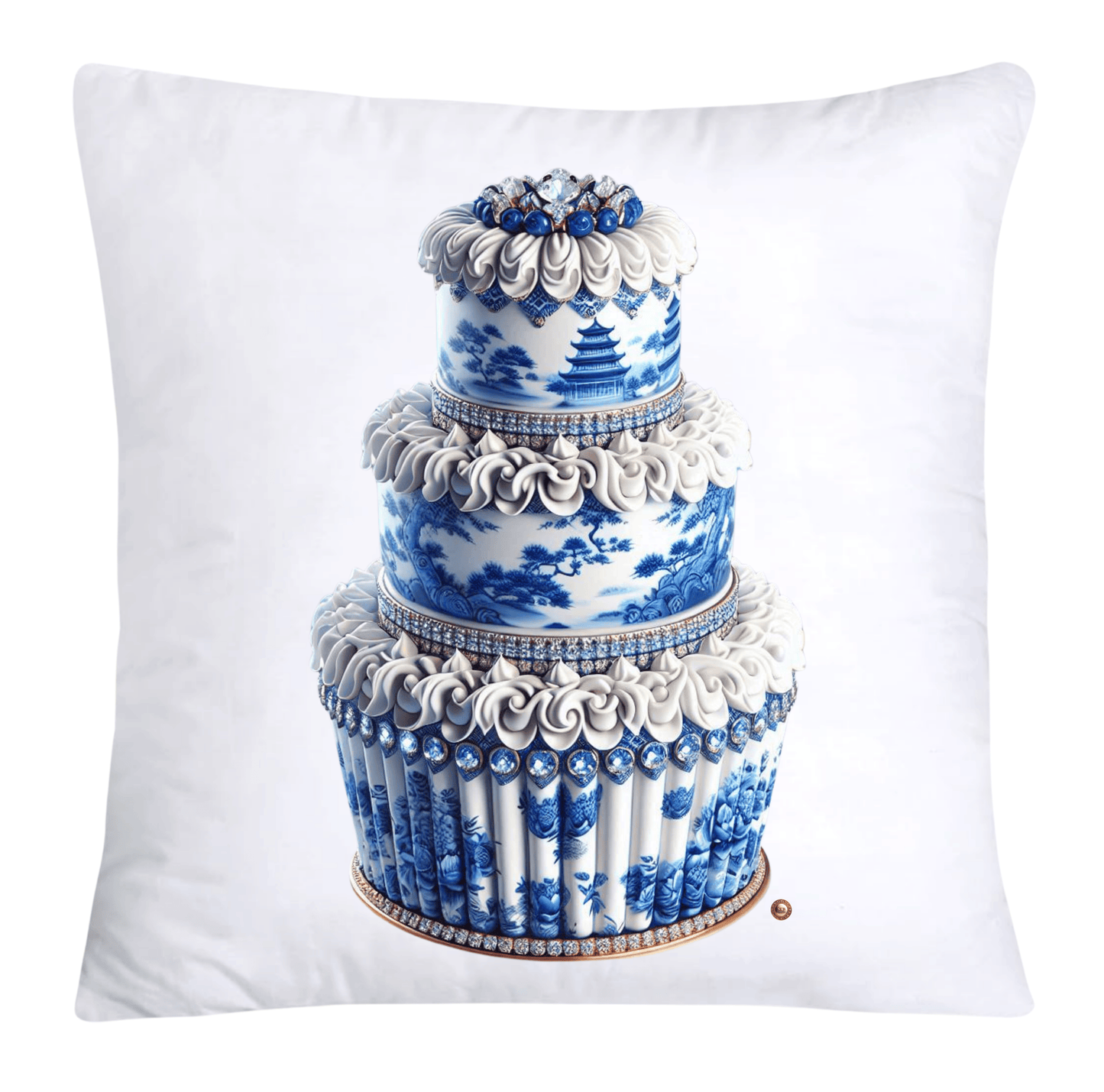 Blue Willow 18x18 Chinoiserie Cupcake Throw Pillow Covers-4930