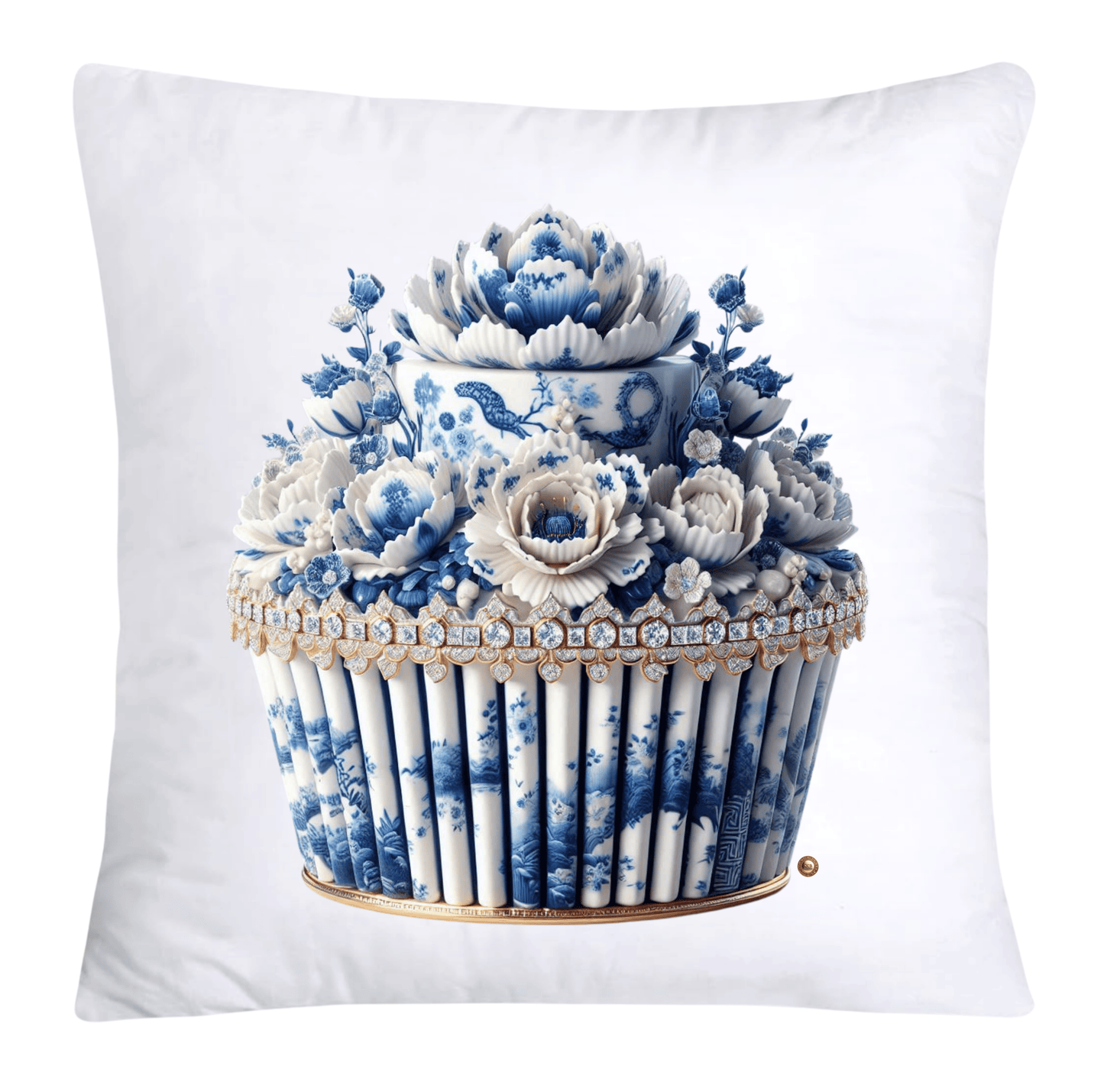 Blue Willow 18x18 Chinoiserie Cupcake Throw Pillow Covers-3900