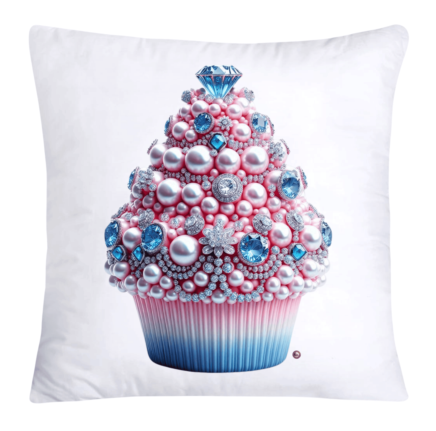 Cotton Candy Pink and Blue Cupcake Pillow Covers-3293