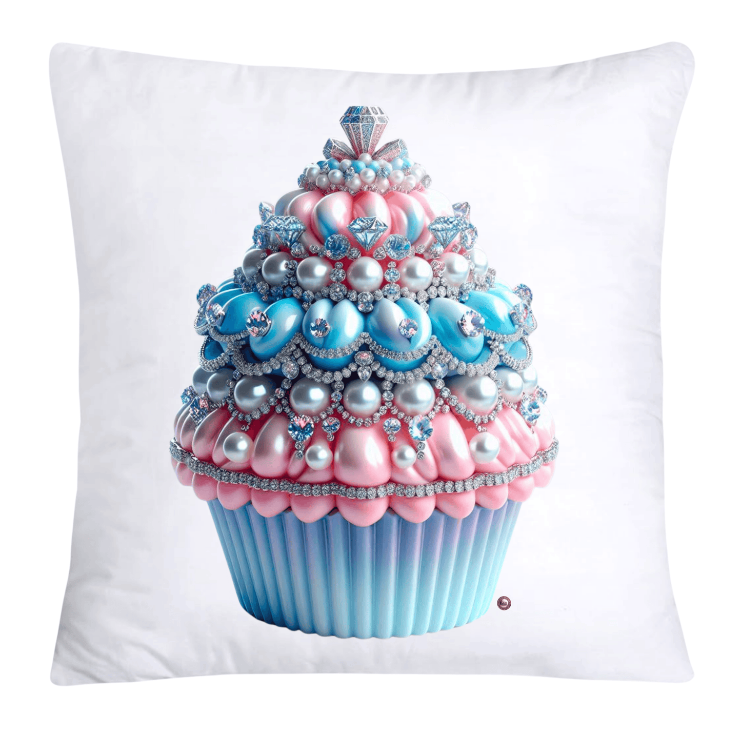Cotton Candy Pink and Blue Cupcake Pillow Covers-3306