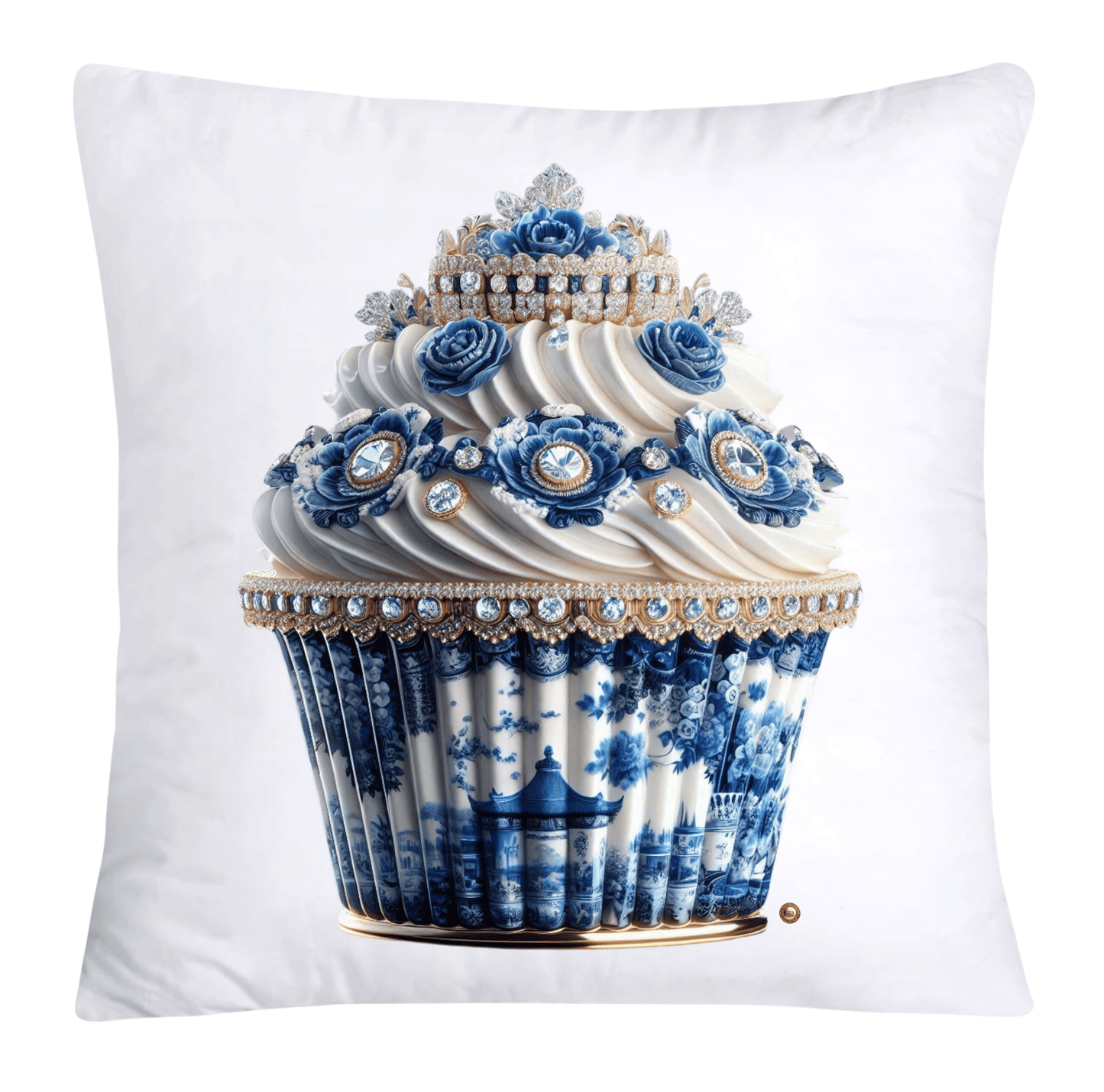 Blue Willow 18x18 Chinoiserie Cupcake Throw Pillow Covers-3894