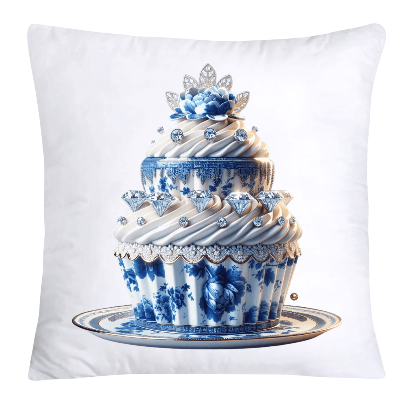 Blue Willow 18x18 Chinoiserie Cupcake Throw Pillow Covers-3860