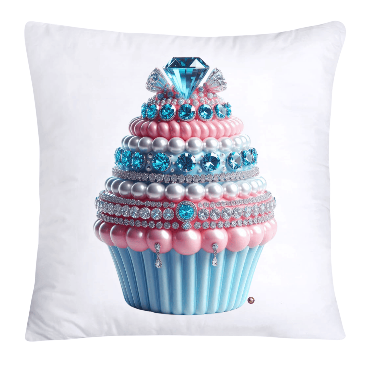 Cotton Candy Pink and Blue Cupcake Pillow Covers-3305