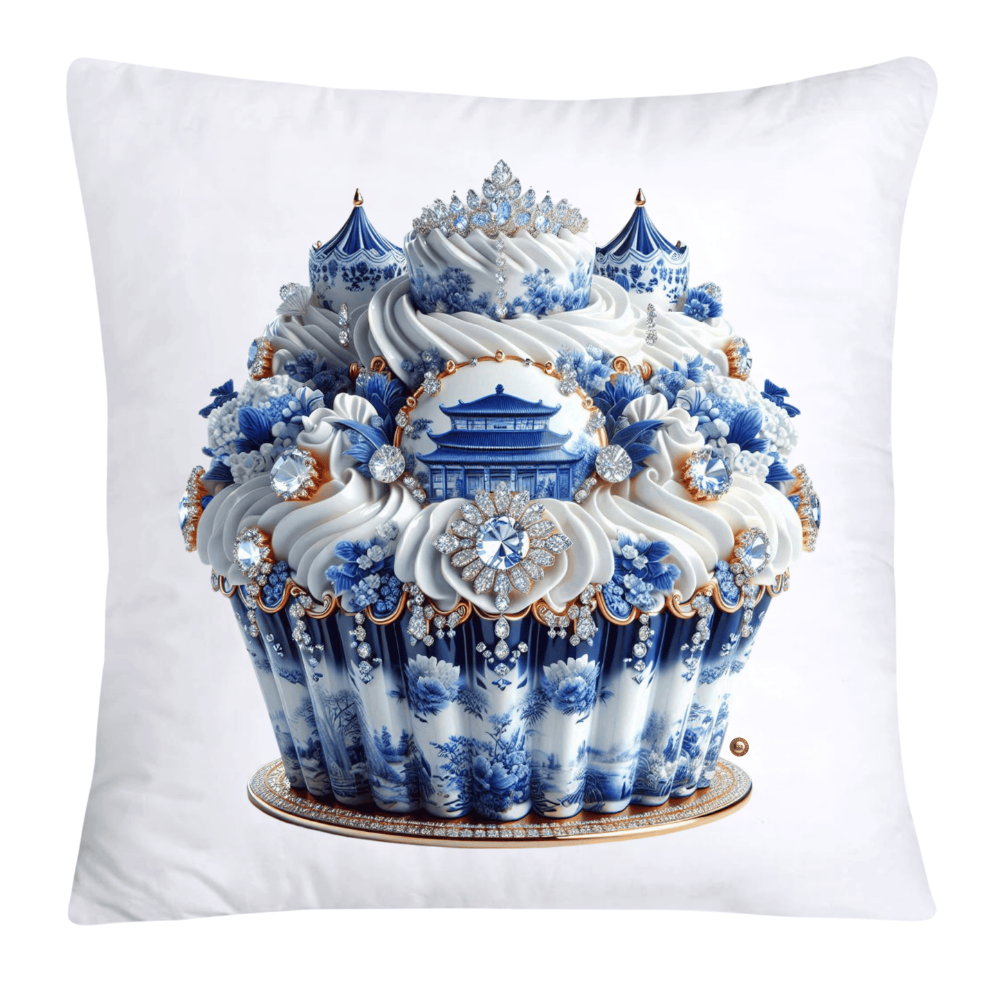 Blue Willow 18x18 Chinoiserie Cupcake Throw Pillow Covers-3856