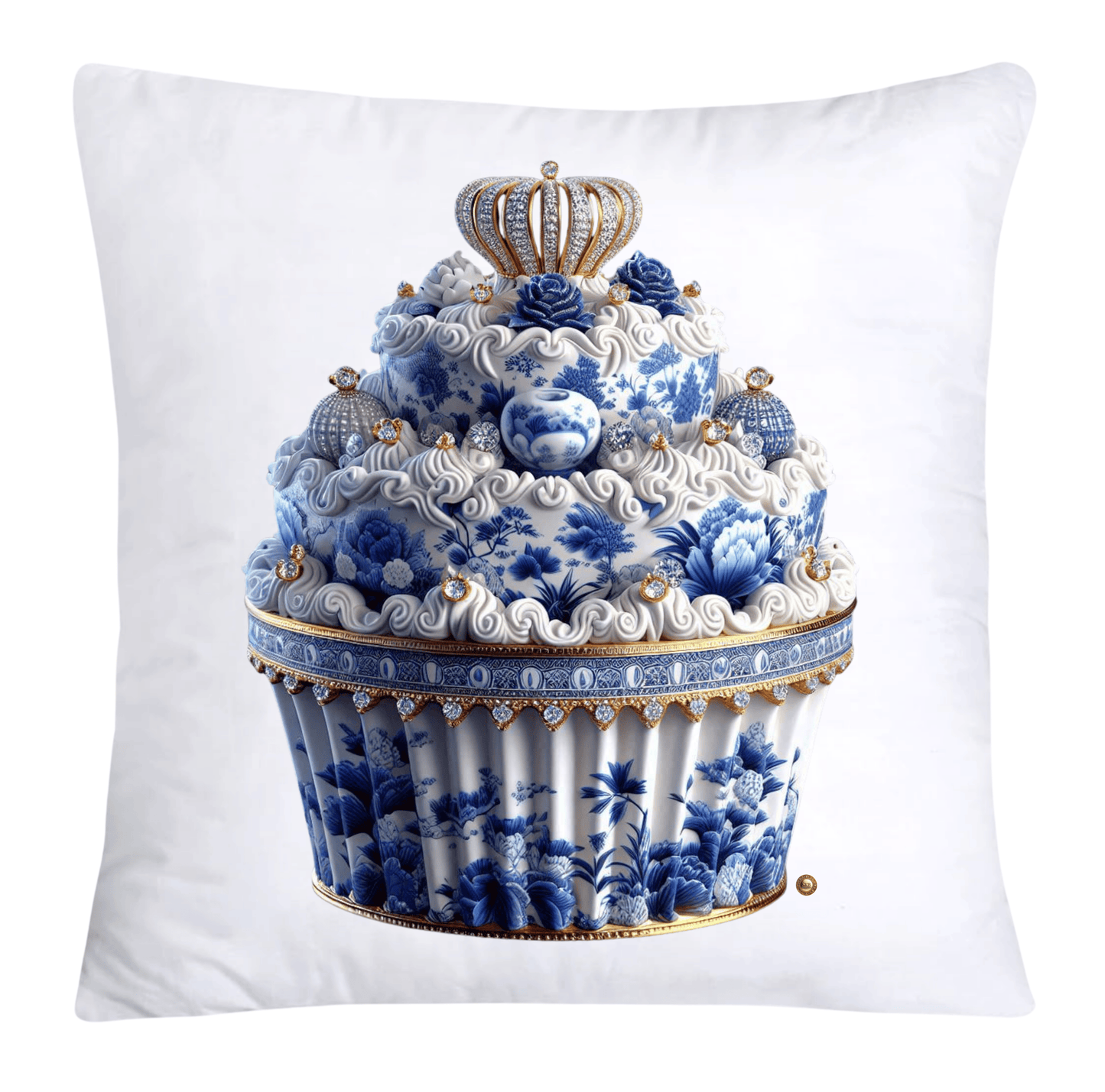 Blue Willow 18x18 Chinoiserie Cupcake Throw Pillow Covers-3870