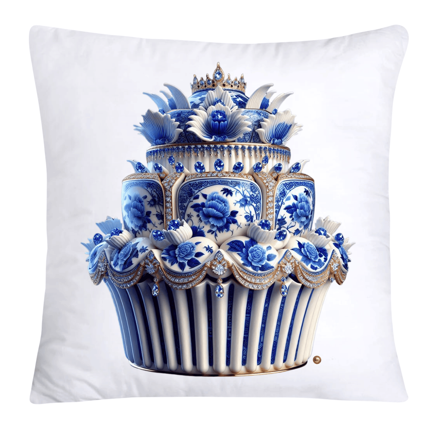 Blue Willow 18x18 Chinoiserie Cupcake Throw Pillow Covers-3823