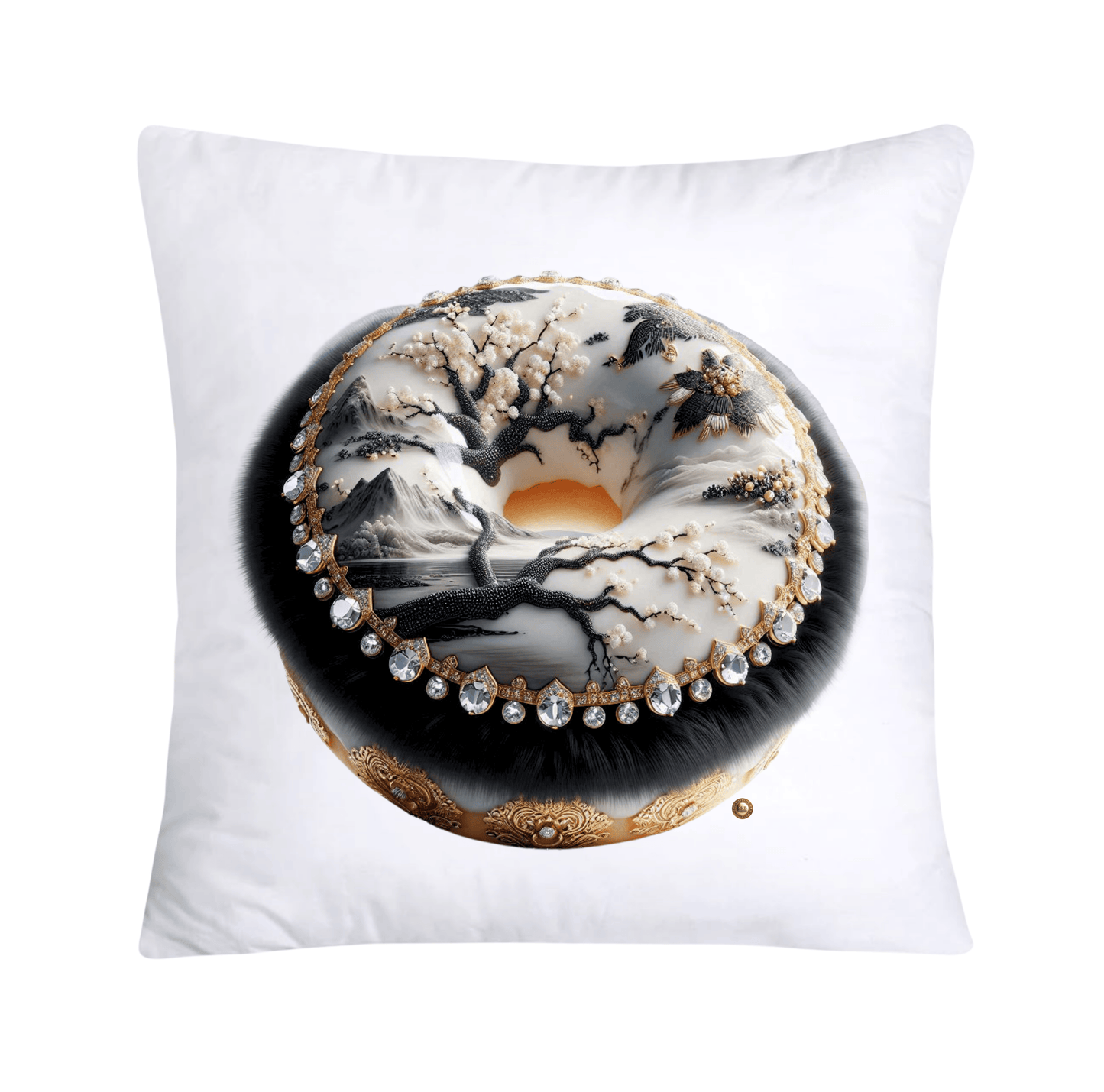 Black Willow Chinoiserie Donut Pillow Covers-3206