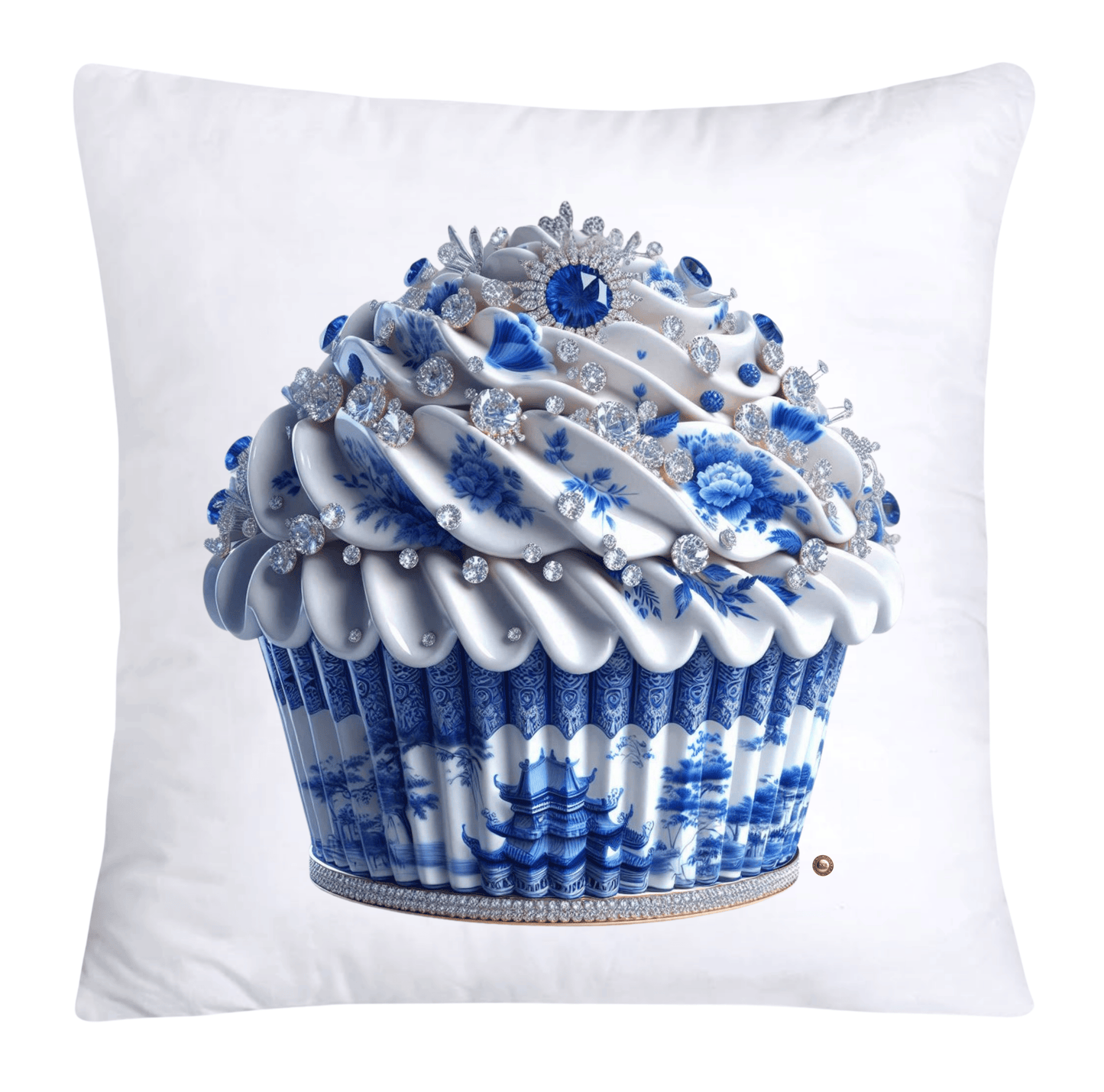 Blue Willow 18x18 Chinoiserie Cupcake Throw Pillow Covers-3848