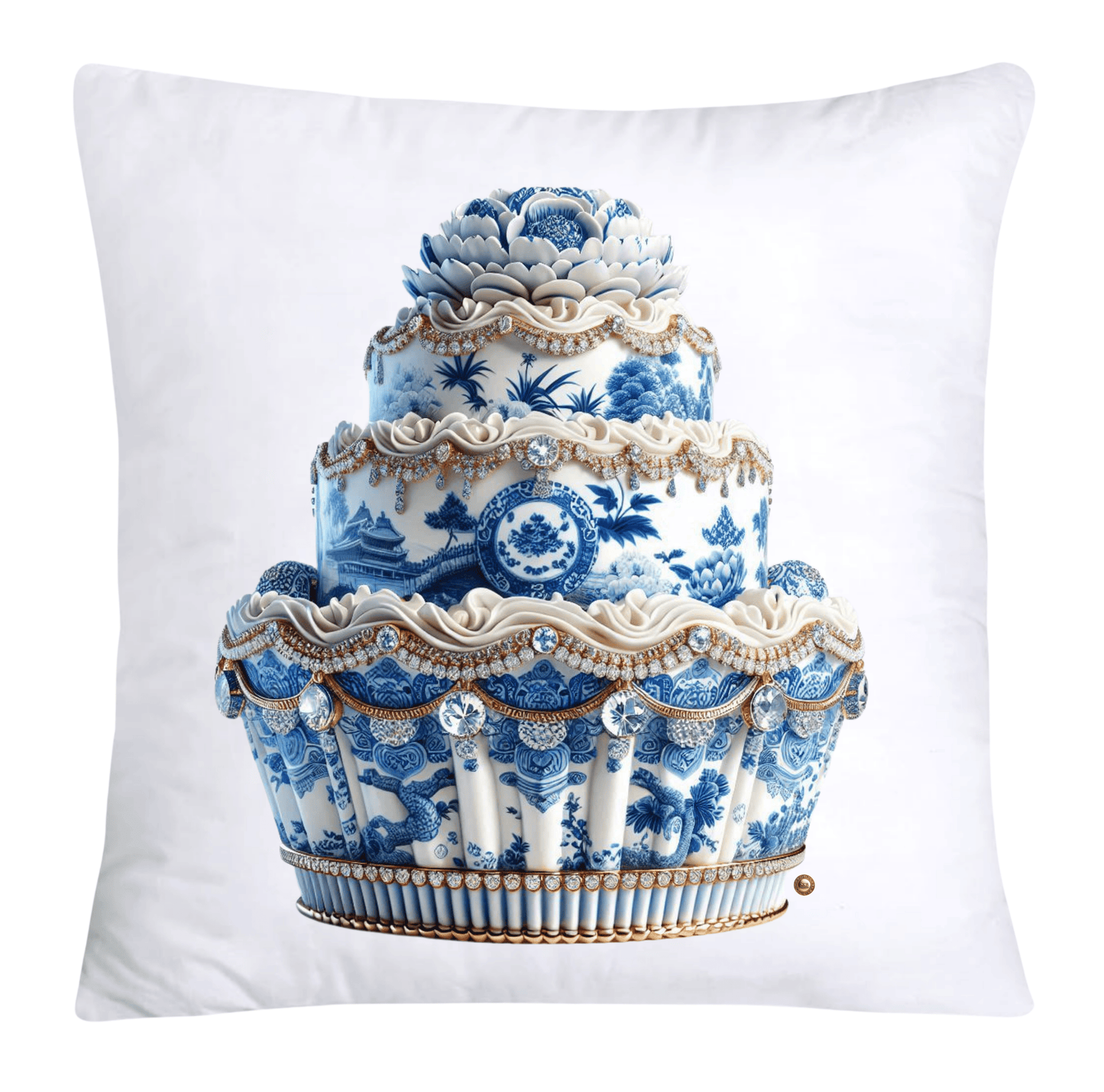 Blue Willow 18x18 Chinoiserie Cupcake Throw Pillow Covers-3844
