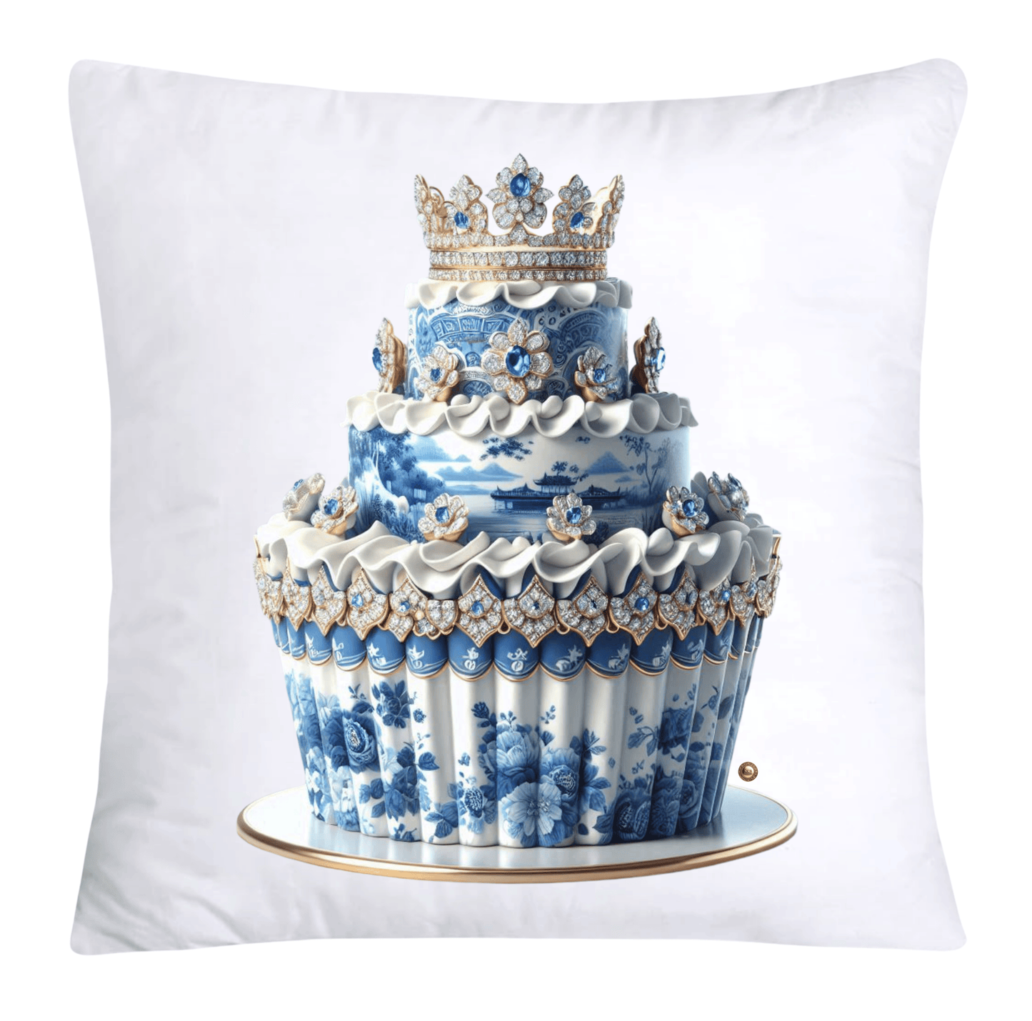 Blue Willow 18x18 Chinoiserie Cupcake Throw Pillow Covers-3838