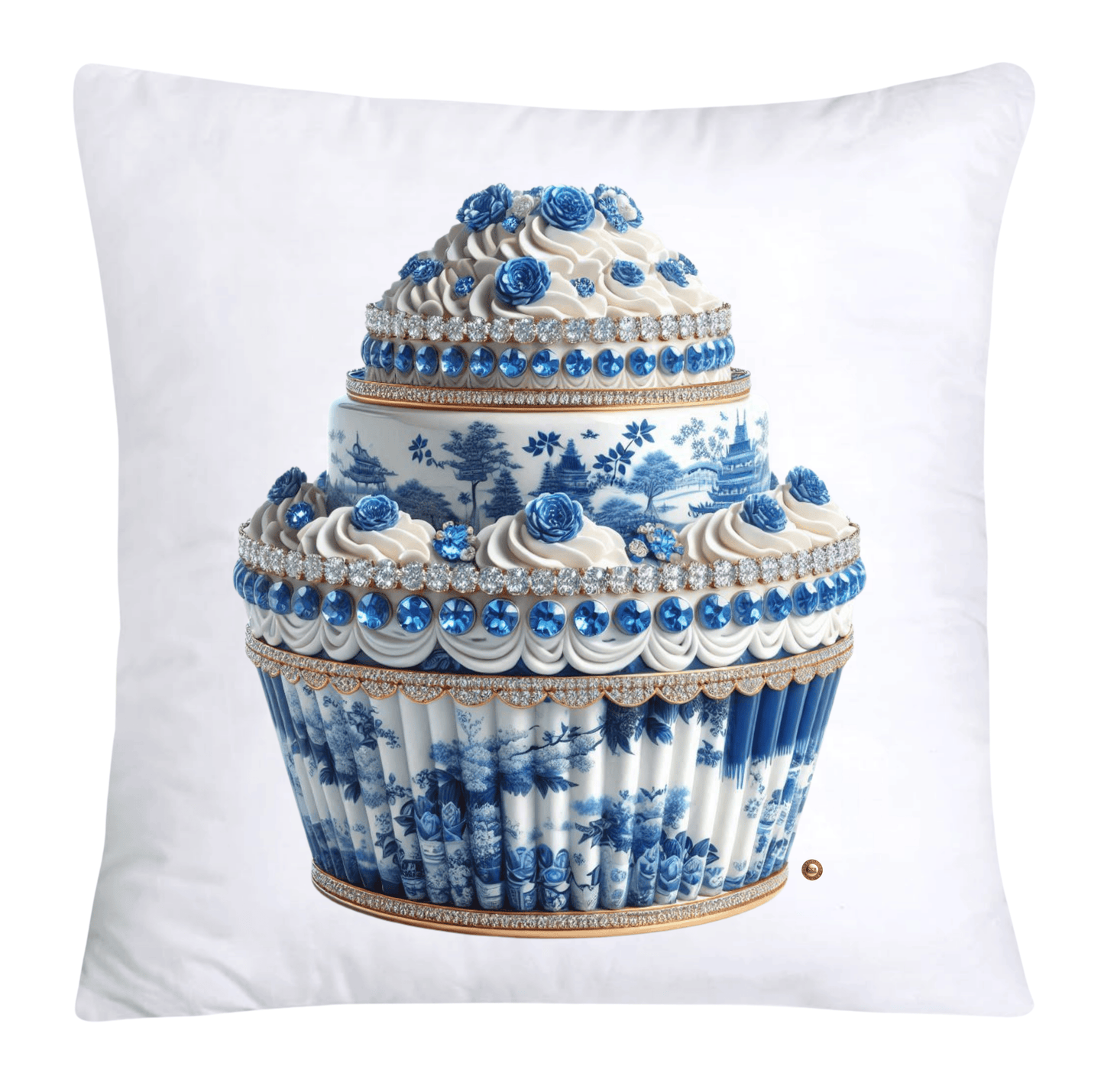 Blue Willow 18x18 Chinoiserie Cupcake Throw Pillow Covers-3830