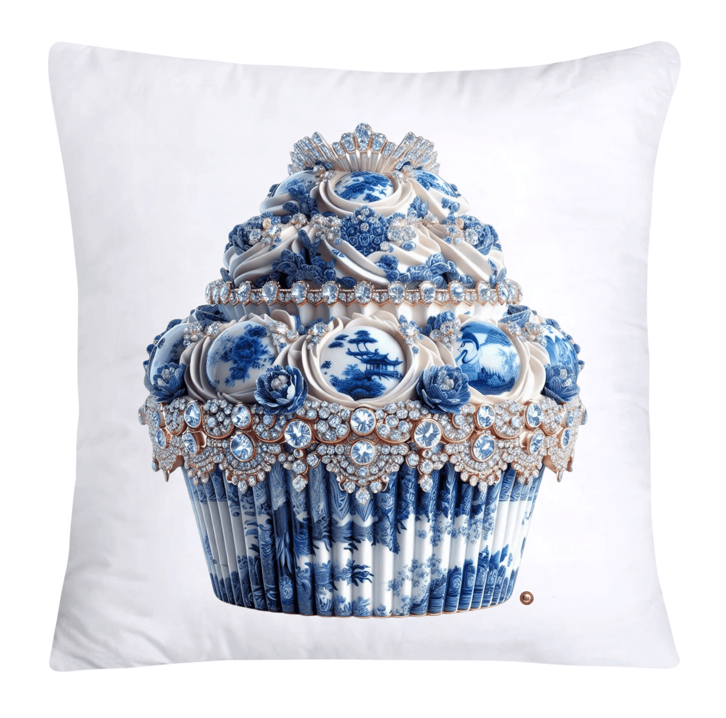 Blue Willow 18x18 Chinoiserie Cupcake Throw Pillow Covers-3851