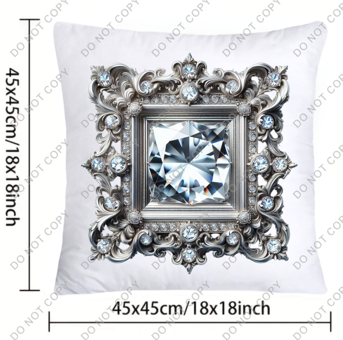 Sparkling Diamonds and Gemstone Pillow Covers 18x18-673