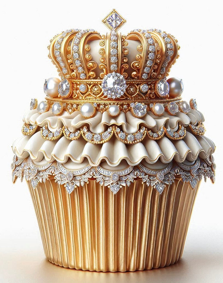 Gold Iridescent Royal Cupcake Pillow Covers