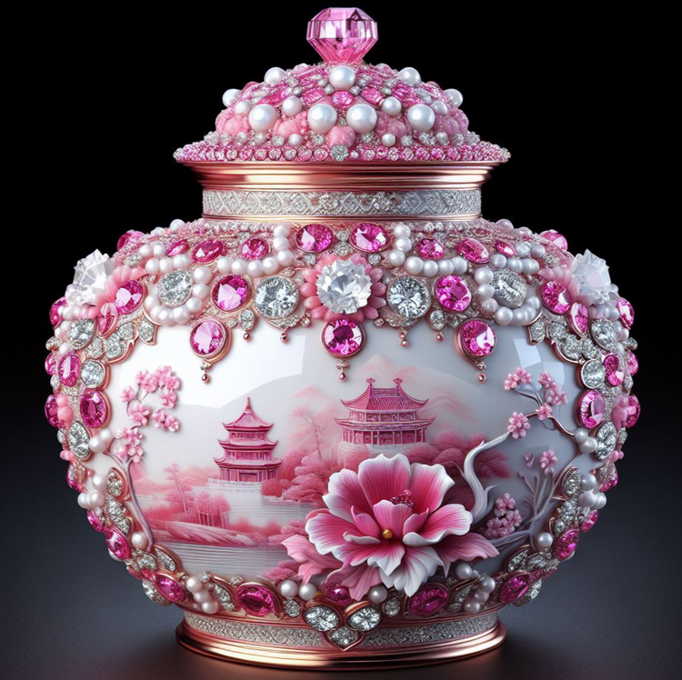 Pink Willow Ginger Jar Pillow Covers