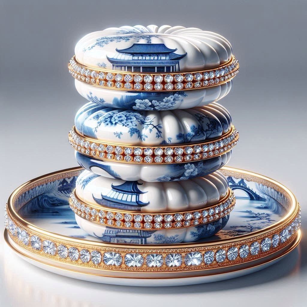 Blue Willow Macaroon Pillow Covers