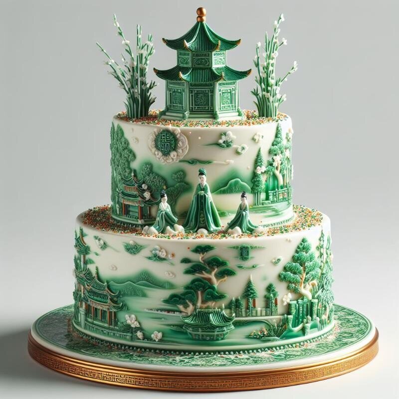 Green Willow Cake Pillow Covers