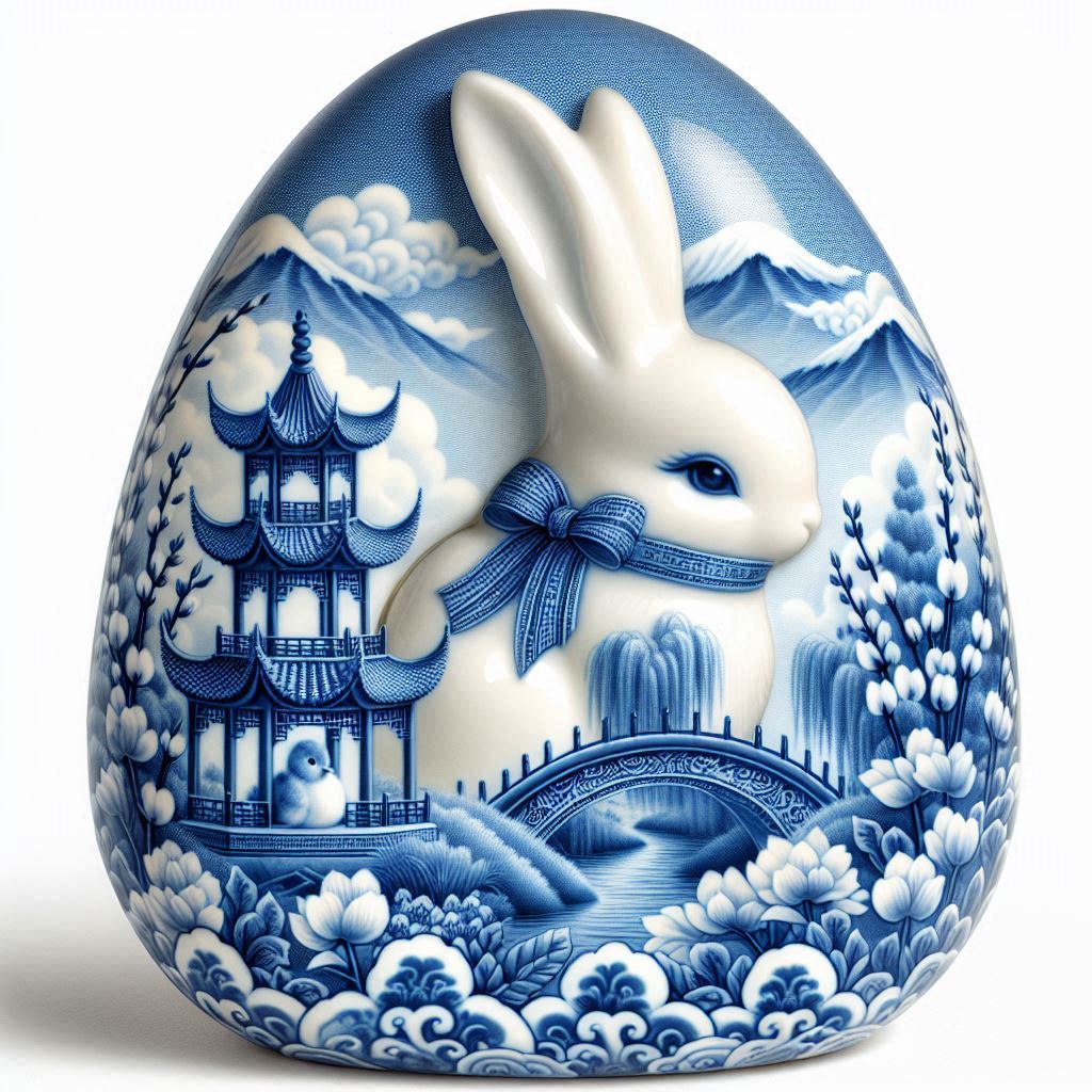 Blue Willow Easter Seasonal Pillow Covers