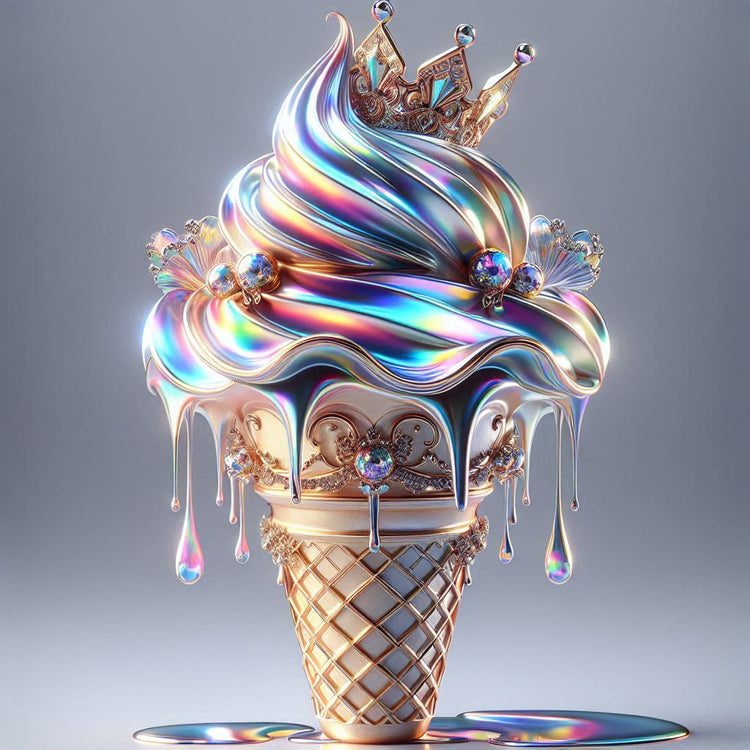Iridescent Royal Ice Cream Pillow Covers