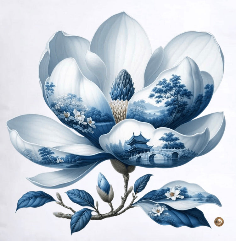 Blue Willow Magnolia Pillow Covers