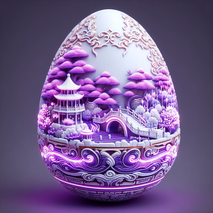 Purple Willow Egg Pillow Cover