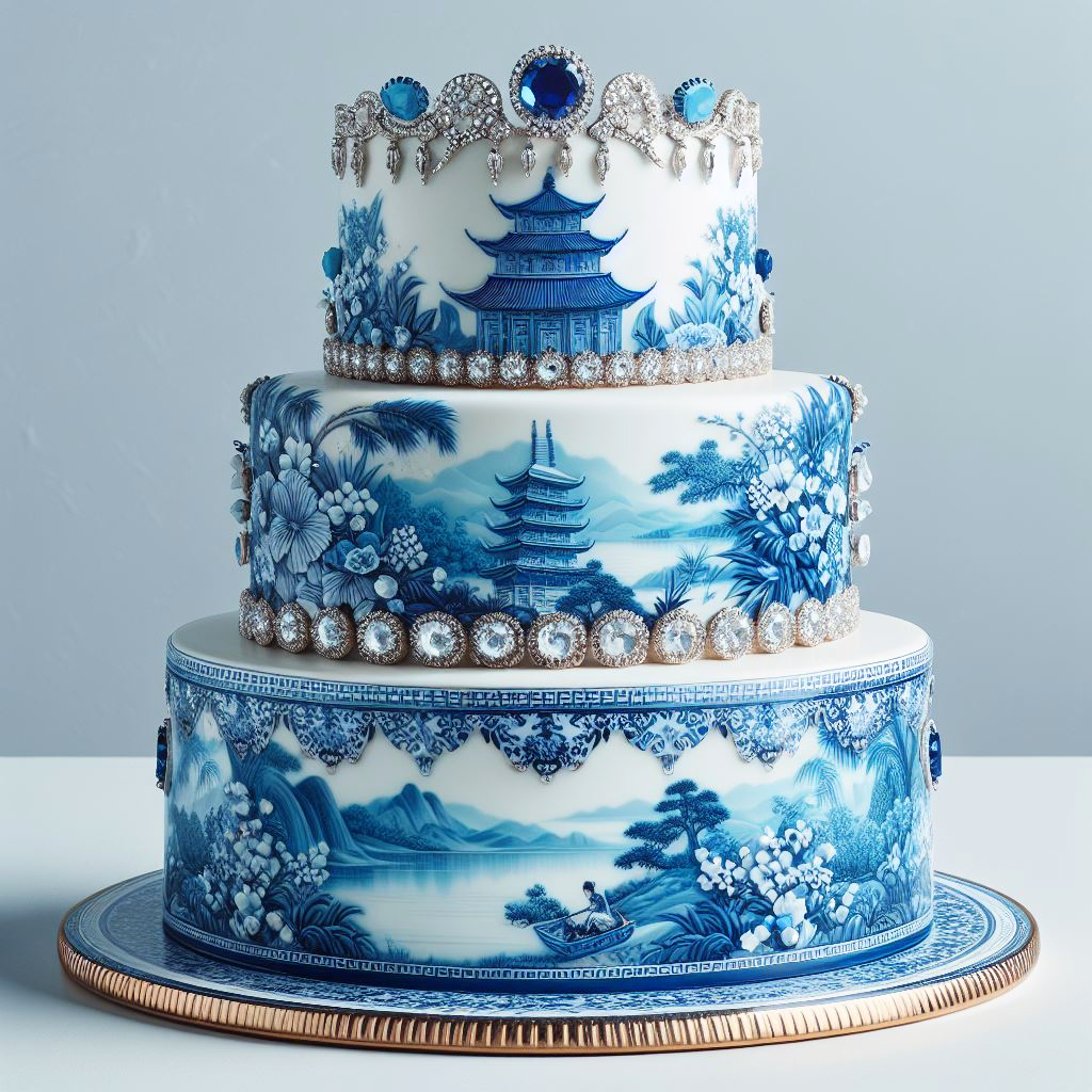 Blue Willow Cake Pillow Covers