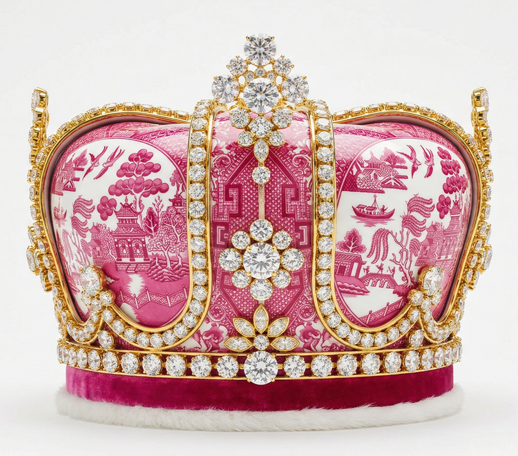 Pink Willow Royal King/Queen Crown Pillow Covers