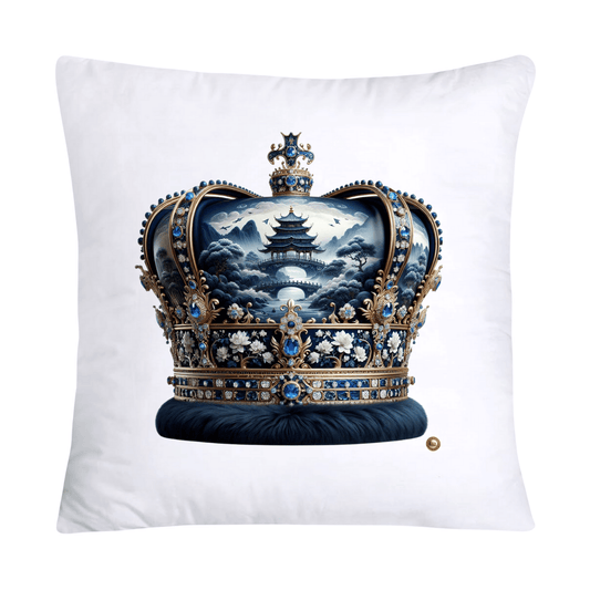 Blue Willow Royal King/Queen Crown Pillow Covers-4857