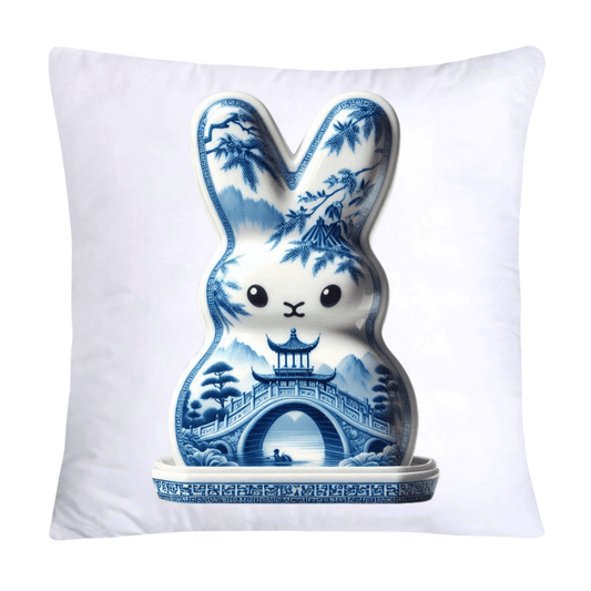 Blue Willow Easter Bunny/Peeps Pillow Covers-18x18-5351